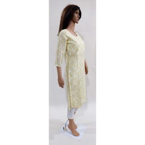 Women Cotton Kurta Inbuilt Padded Breast Cover Design 21