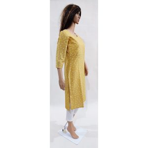 Women Cotton Linen Kurta Inbuilt Padded Breast Cover Design 22