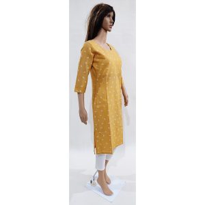 Women Cotton Linen Kurta Inbuilt Padded Breast Cover Design 24