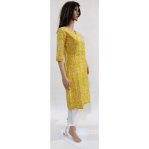 Women Cotton Kurta Gold Foil Design 43