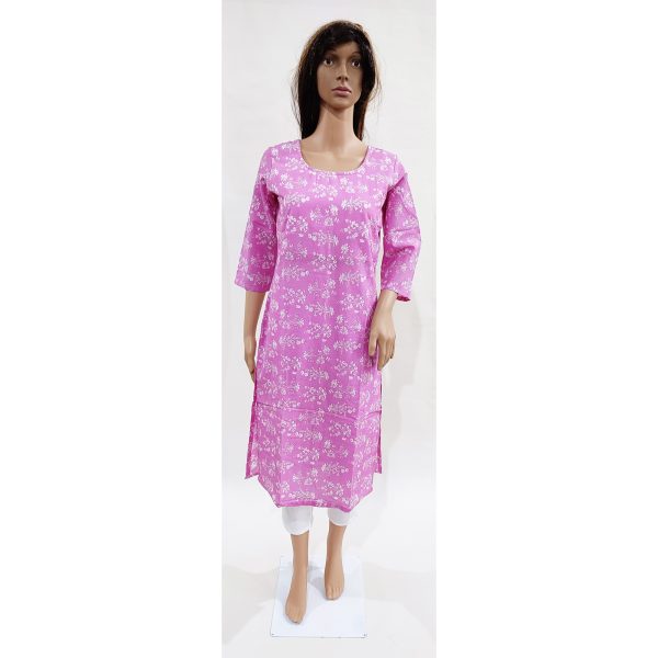 Women Cotton Kurta Inbuilt Padded Breast Cover Design 13 - Image 2