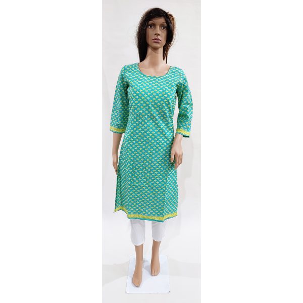 Women Cotton Kurta Inbuilt Padded Breast Cover Design 15 - Image 2