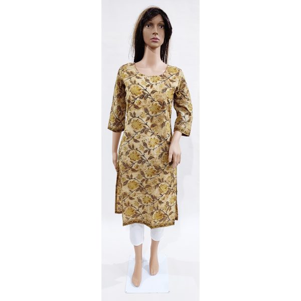 Women Cotton Kurta Inbuilt Padded Breast Cover Design 16 - Image 2