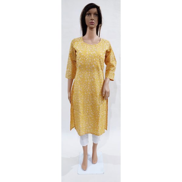 Women Cotton Kurta Inbuilt Padded Breast Cover Design 17 - Image 2
