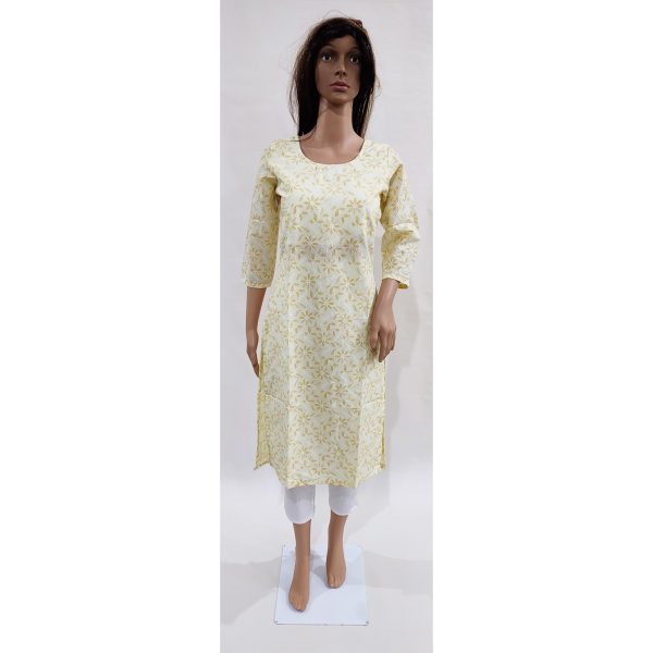 Women Cotton Kurta Inbuilt Padded Breast Cover Design 21 - Image 2