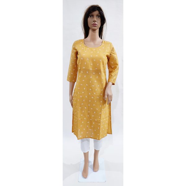 Women Cotton Linen Kurta Inbuilt Padded Breast Cover Design 24 - Image 2