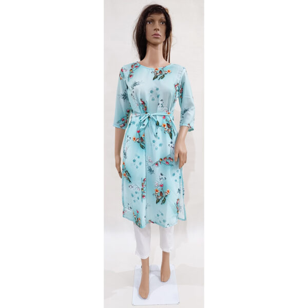 Women Kurta Inbuilt Fabric Belt Design 31 - Image 2