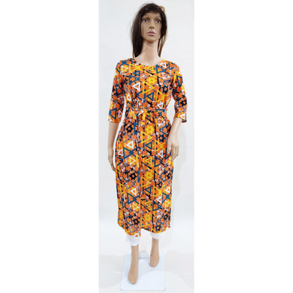 Women Kurta Inbuilt Fabric Belt Design 38 - Image 2