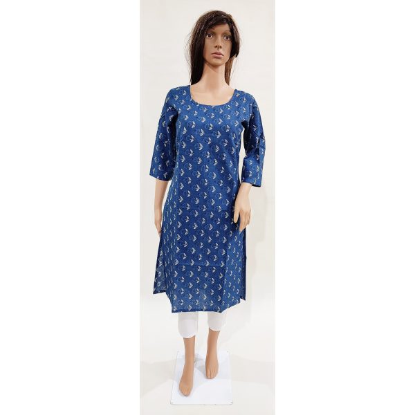 Women Cotton Kurta Inbuilt Padded Breast Cover Design 1 - Image 2