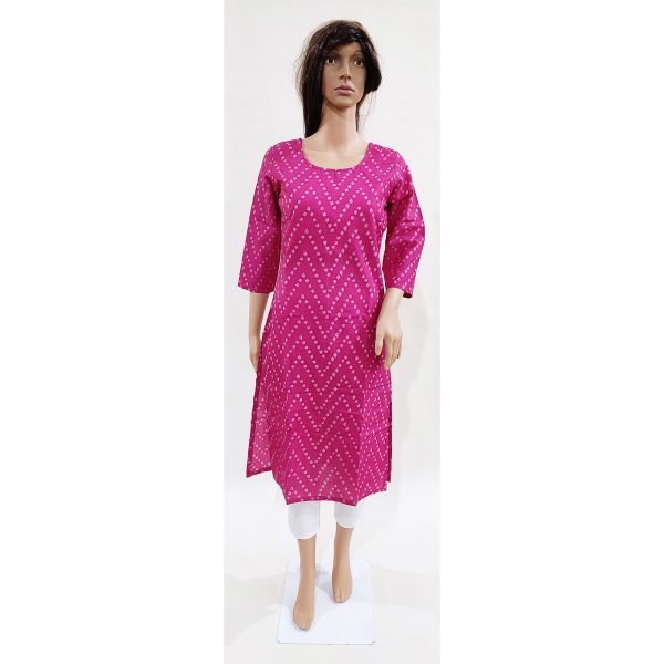 Women Cotton Kurta Inbuilt Padded Breast Cover Design 8 - Image 2