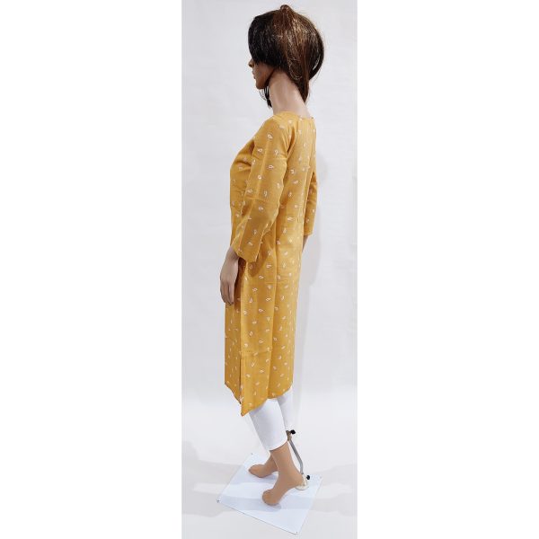 Women Cotton Linen Kurta Inbuilt Padded Breast Cover Design 24 - Image 3