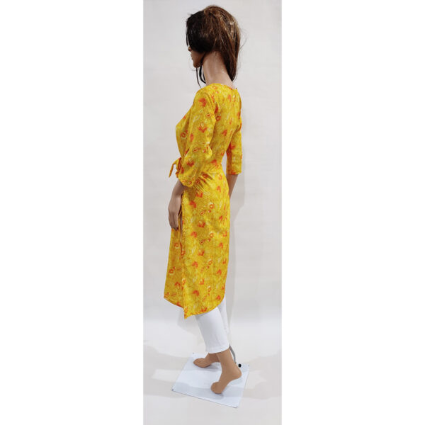 Women Kurta Inbuilt Fabric Belt Design 36 - Image 3