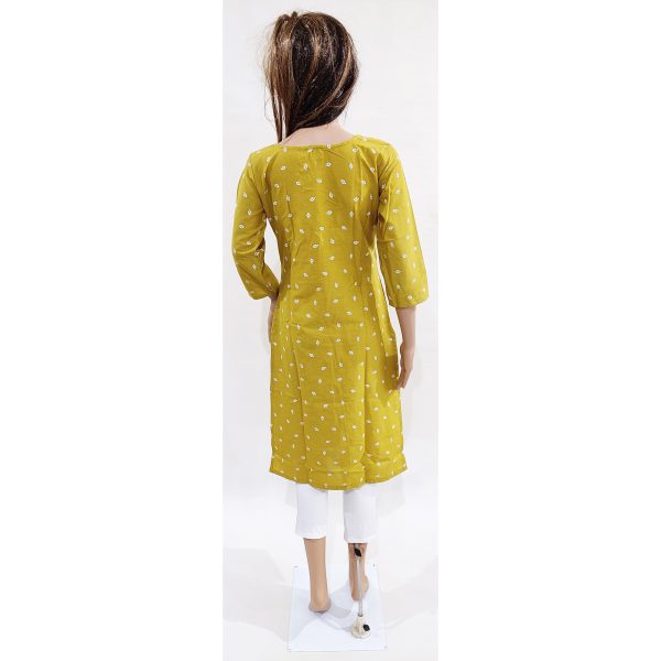 Women Cotton Linen Kurta Inbuilt Padded Breast Cover Design 23 - Image 4