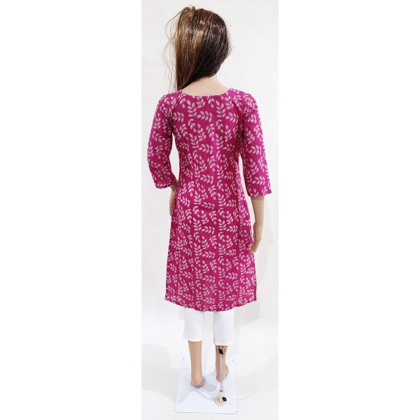 Women Cotton Kurta Inbuilt Padded Breast Cover Design 7 - Image 4