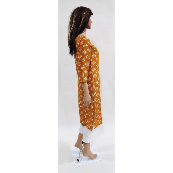 Women Cotton Kurta Inbuilt Padded Breast Cover Design 19 - Image 5