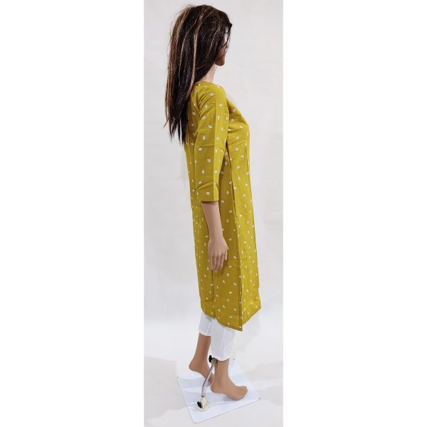 Women Cotton Linen Kurta Inbuilt Padded Breast Cover Design 23 - Image 5