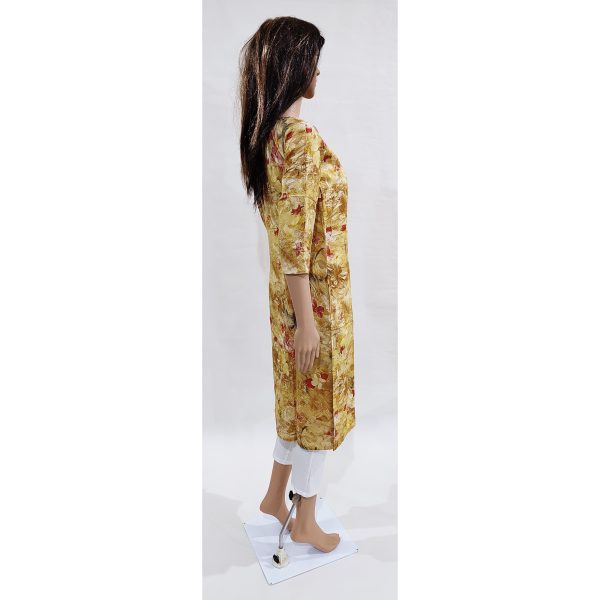 Women Rayon Kurta Gold Foil Inbuilt Padded Breast Cover Design 28 - Image 5