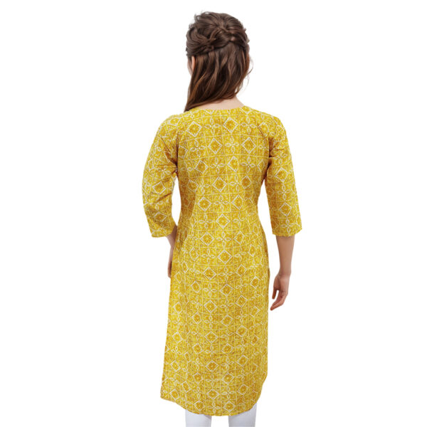 Women Cotton Kurta Gold Foil Design 85 - Image 2