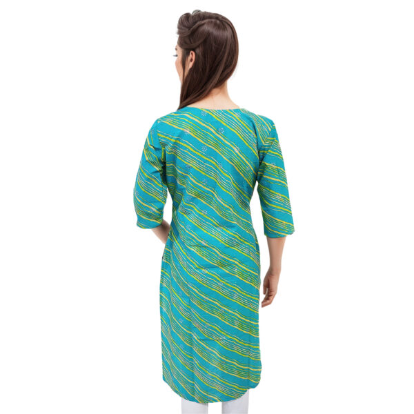 Women Cotton Kurta Silver Foil Design 95 - Image 2