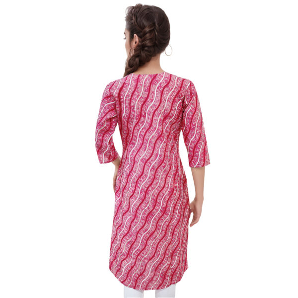 Women Cotton Kurta Gold Foil Design 77 - Image 2
