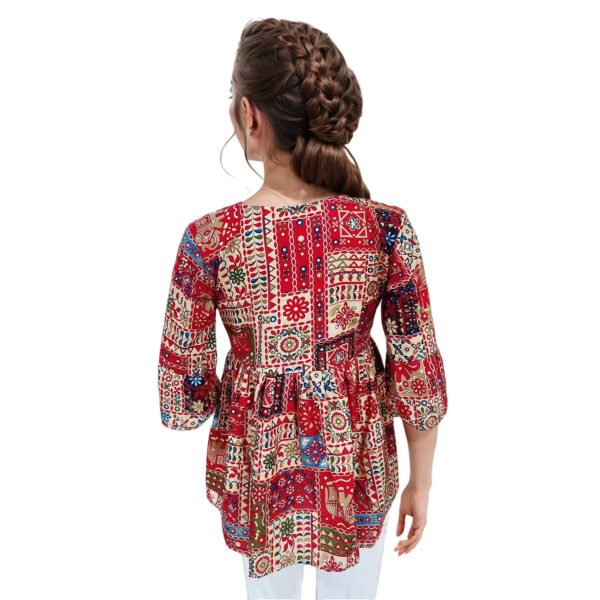 Women Rayon Top Gold Foil Design 48 - Image 2