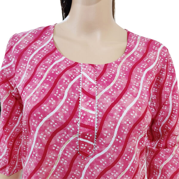 Women Cotton Kurta Gold Foil Design 77 - Image 3