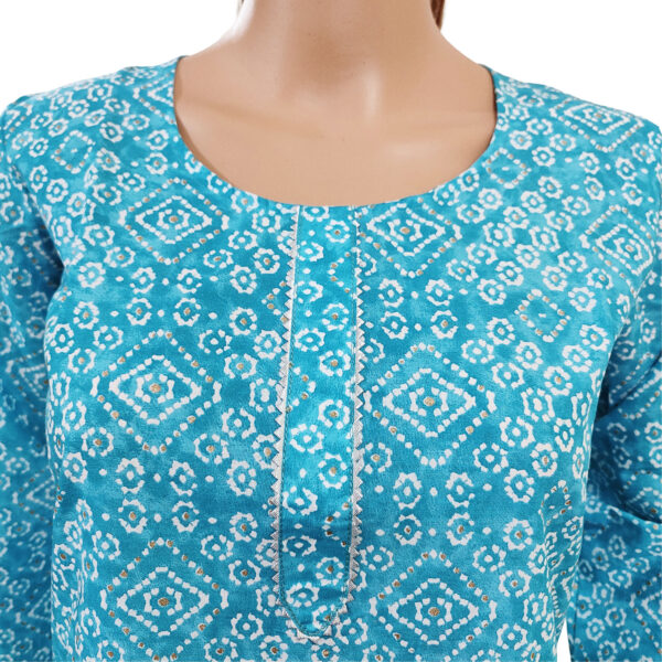 Women Cotton Kurta Gold Foil Design 80 - Image 3