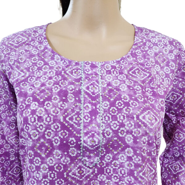 Women Cotton Kurta Gold Foil Design 81 - Image 3