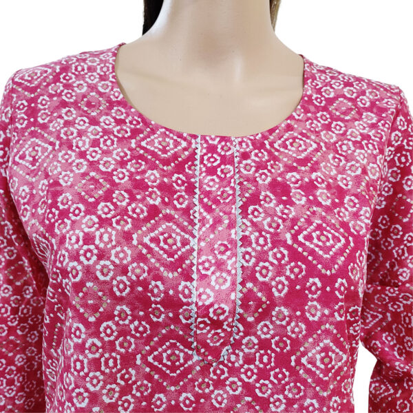 Women Cotton Kurta Gold Foil Design 82 - Image 3