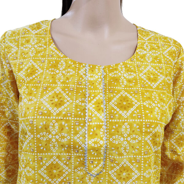 Women Cotton Kurta Gold Foil Design 85 - Image 3