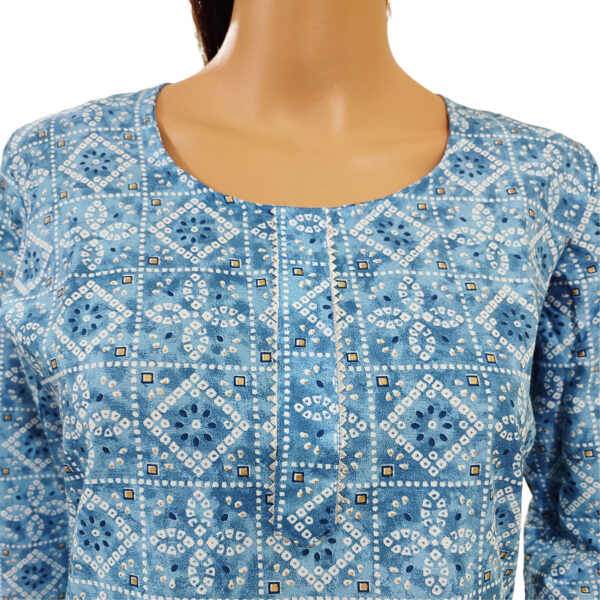 Women Cotton Kurta Gold Foil Design 86 - Image 3