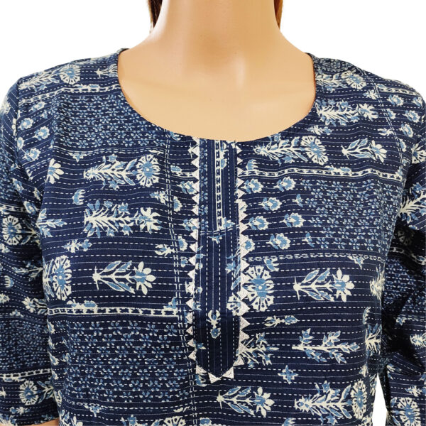 Women Cotton Kurta Kantha Design 99 - Image 3