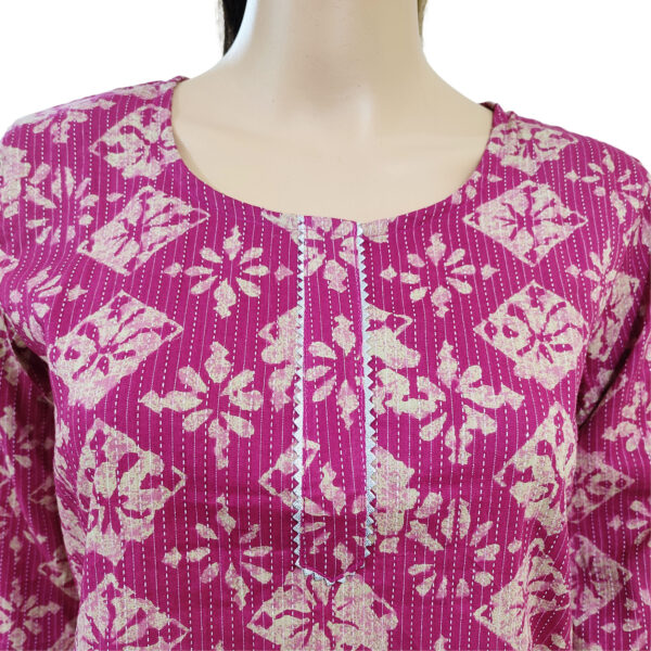 Women Cotton Kurta Kantha Design 106 - Image 3