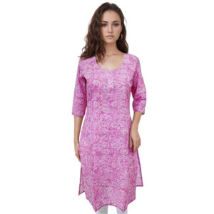 Women Cotton Kurta Gold Foil Design 87