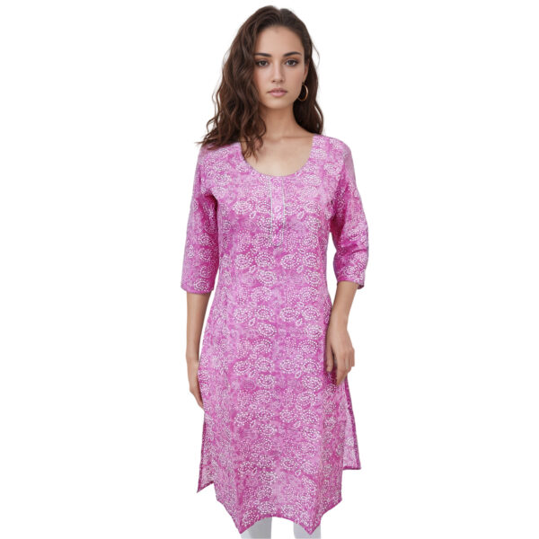 Women Cotton Kurta Gold Foil Design 87