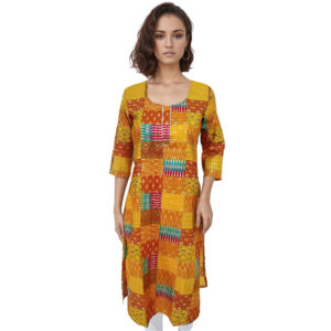 Women Cotton Kurta Gold Foil Design 89