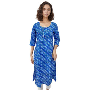 Women Cotton Kurta Silver Foil Design 93