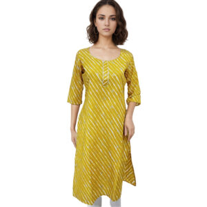 Women Cotton Kurta Silver Foil Design 96