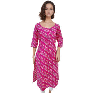 Women Cotton Kurta Silver Foil Design 97