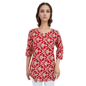 Women Rayon Top Gold Foil Design 1