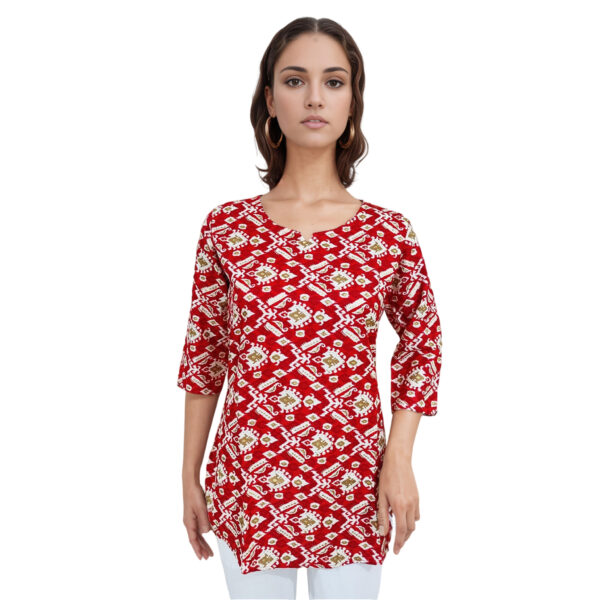 Women Rayon Top Gold Foil Design 1