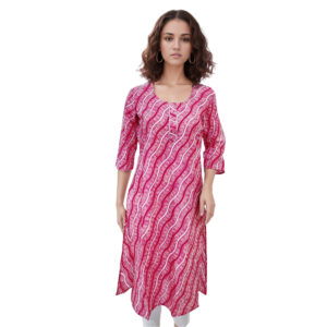 Women Cotton Kurta Gold Foil Design 77