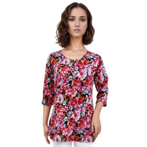 Women Rayon Top Gold Foil Design 3