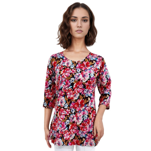 Women Rayon Top Gold Foil Design 3