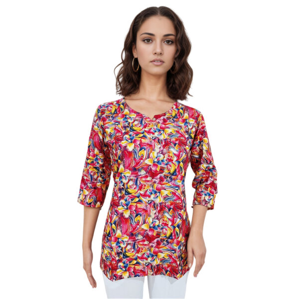 Women Rayon Top Gold Foil Design 10