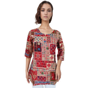 Women Rayon Top Gold Foil Design 14