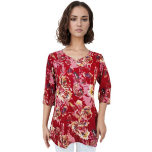 Women Rayon Top Gold Foil Design 17