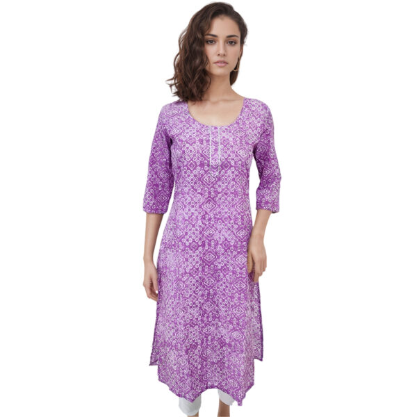 Women Cotton Kurta Gold Foil Design 81