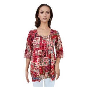 Women Rayon Top Gold Foil Design 48