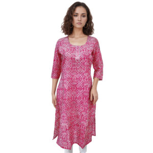 Women Cotton Kurta Gold Foil Design 82